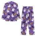 thumbnail image 3 of DISNIMO Ghost Bat Printed Women Pajama Sets Soft Comfy Sleepwear Long Sleeve Nightwear with Long Pajama Pants Halloween Button Down Loungewear with Pockets, 2XL, 3 of 7