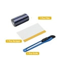 thumbnail image 3 of Uxcell 1Set 12" x 5ft PET Carbon Fiber Vinyl Wrap with Scraper, Blue, 3 of 7