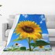 thumbnail image 1 of Balery Blue Sky Sunflower Manta de Felpa Suave y Acogedora – Cobija de Franela Aterciopelada para Cama, Lavable y Cálida para Sofá, Mascotas, Transpirable-40"x30", 1 of 7