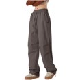 thumbnail image 3 of Thin Straight Leg Work Pants for Women, Wide Leg Long Pants Trousers Slacks, Business Casual Office Professional Style Gifts | CSEONE,Dark Gray XL, 3 of 9
