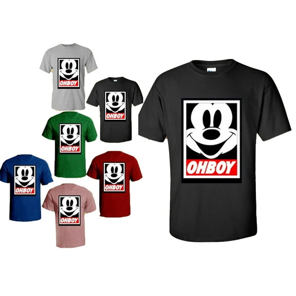 Funny Graffiti Oh Boy Short Sleeve T-Shirt Mens Tee Soft and Comfy Shirt, Lightweight Shirt Color Black Small