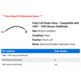 thumbnail image 2 of Front Left Brake Hose - Compatible with 1987 - 1995 Nissan Pathfinder 1988 1989 1990 1991 1992 1993 1994, 2 of 2