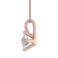 thumbnail image 2 of 1/2 Carat 4-Prong Set Diamond Solitaire Pendant Necklace in 14K Rose Gold (Silver Chain Included) - IGI Certified, 2 of 4