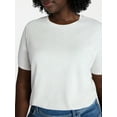 thumbnail image 4 of Terra & Sky Women's Plus Size Crewneck Tee with Short Sleeves, Sizes 0X-5X, 4 of 5