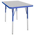 thumbnail image 7 of ECR4Kids 36in x 72in Rectangle Everyday T-Mold Adjustable Activity Table Grey/Green - Toddler Swivel, 7 of 7