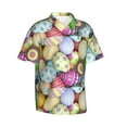 thumbnail image 2 of Easygdp Colorful Easter Eggs Men's Hawaiian Shirts Print Lapel Short Sleeve for Beach, vacation, party, casual occasions - Medium, 2 of 8