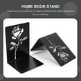 thumbnail image 4 of WEUVEB 2Ud Soportes Decorativos De Metal Para Libros Con Acabado Y Floral Negro, 4 of 8