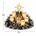 thumbnail image 3 of Christmas Lighted Glowing Centerpiece, Soft Flameless LED Glow Rustic Wooden Decor, Indoor Table Mantel Holiday Decoration for Dining Room Entryway Xmas Gift, 3 of 3