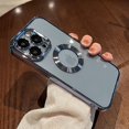 thumbnail image 1 of Funda hueca con logotipo chapado de lujo para iPhone 14, 13, 11, 12 Pro, XR, X, XS Max, 7, 8 Plus, SE3, cubierta transparente suave a prueba de golpes, 1 of 4