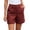 Wine, variant on cocolona Womens Summer Casual High Waist Bermuda Shorts Elastic Button Waist Straight Wide Leg Work Beach Shorts with Pockets