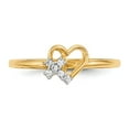 thumbnail image 3 of 14K Yellow Gold Ring Band Themed Closed Back Cubic Zirconia CZ Clear, Size 5, 3 of 4
