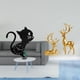 thumbnail image 2 of Reloj de pared de gato acrílico y figuras de ciervo de resina, esculturas decorativas modernas de dibujos animados para sala de estar interior., 2 of 8