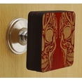 thumbnail image 2 of IBA Indianbeautifulart Boutons Rouges Gravés Lot de 10 Boutons de Porte d'Armoire en Bois Tirette de Tiroir, 2 of 3