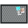 thumbnail image 2 of PinPix 18x12 Custom Cork Bulletin Board Quatrefoil Dk Grey Poster Board Has a Fabric Style Canvas Finish, Framed in Quatrefoil Dk Grey, by ArtToFrames (PinPix-583), 2 of 6