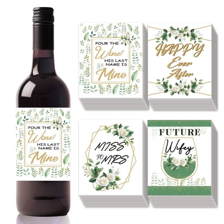 Coated Paper Adhesive Sticker Wine Bottle Adhesive Label for DIY Rectangle Word 85x102mm 40pcs/set