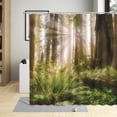 thumbnail image 5 of Spring Forests Green Natural Landscape Shower Curtain Trees Creek Jungle Mountain Waters Bathroom Bathtub Decoration Cloth Sets, 5 of 6