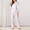 thumbnail image 2 of Haiem Breast Cancer Awareness (4) Pattern Women’s Long-sleeve Sleepwear,Sleepwear Set,2-piece Loungewear Set,Soft PJs Comfy Nightwear with Pockets-Medium, 2 of 7