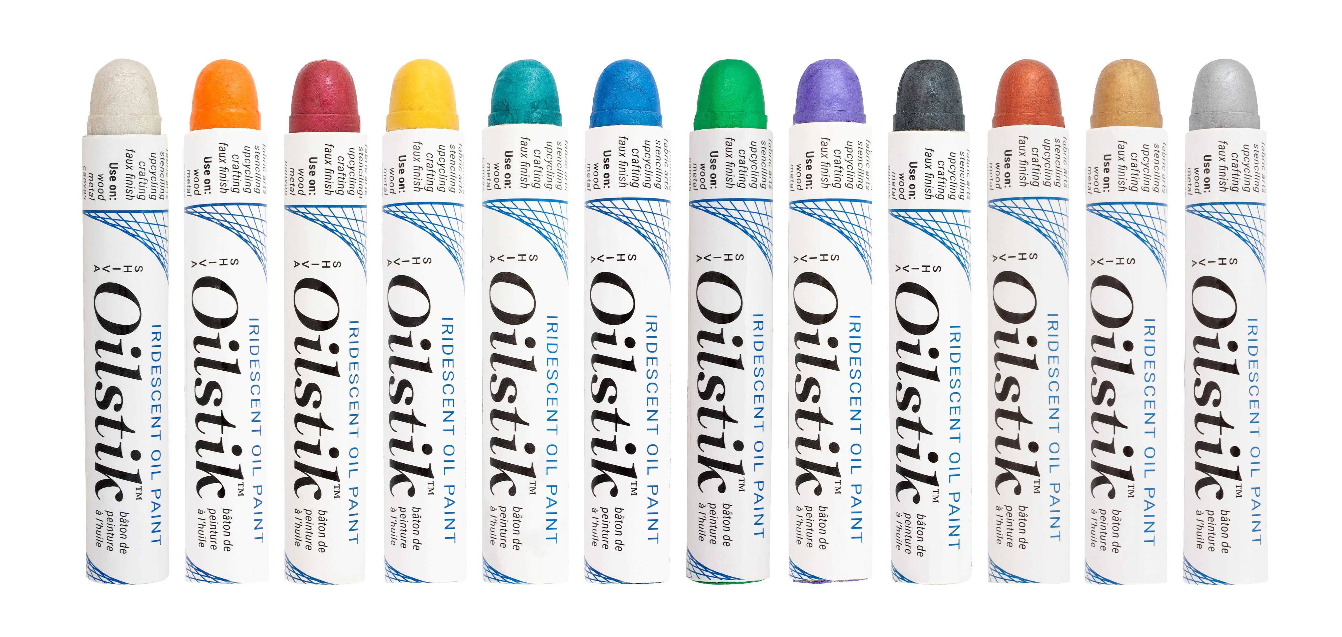 Shiva Oilstik Oil Paint - Set of 12, Iridescent, 37 ml