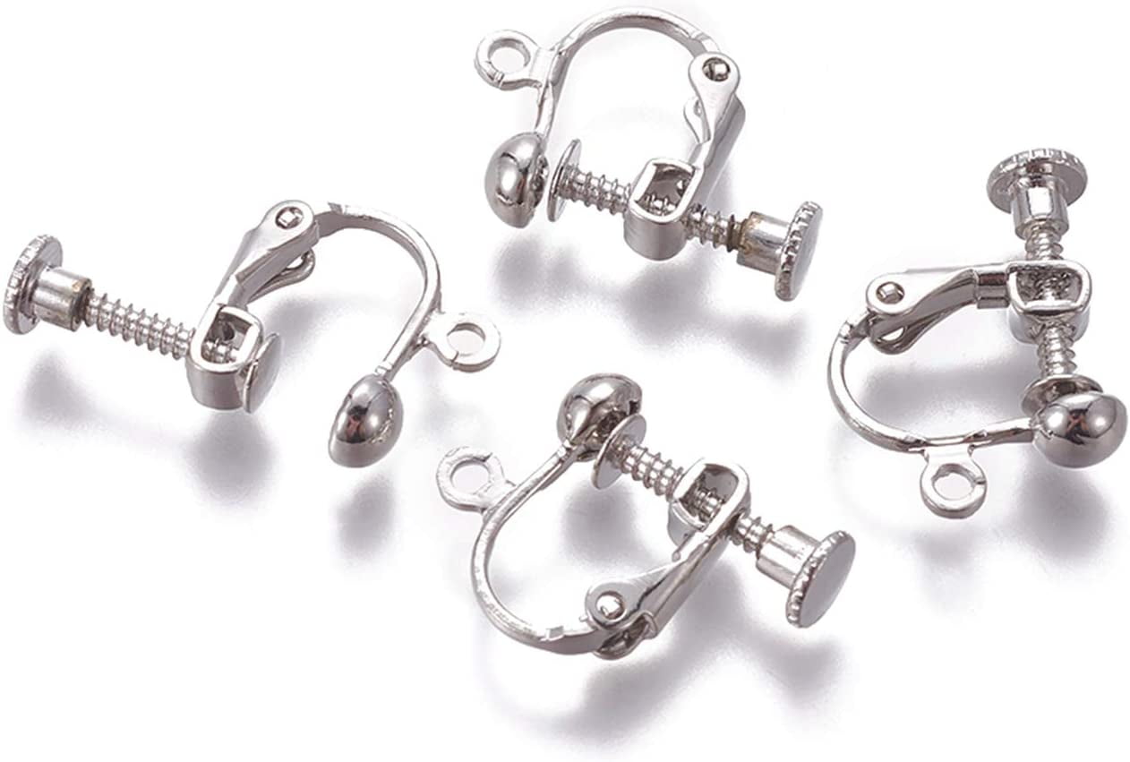  VILLCASE 20PCS Pierced Earrings Screw Back Stud Earrings Pierced  Earring Backs for Posts Pierced Earring converters Screw Earrings Clip On  Earring Findings Earrings Accessories Earring pins