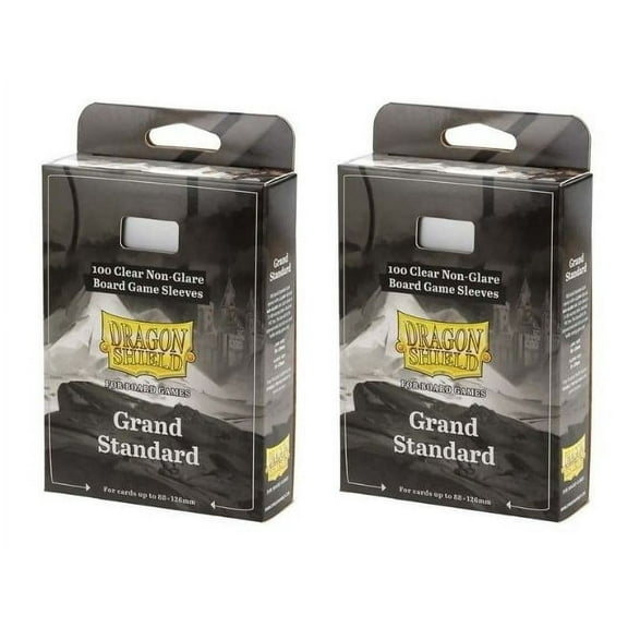 2 Packs Dragon Shield Board Game Sleeves 100 ct Grand Standard Size Card Sleeves Value Bundle!