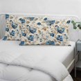 thumbnail image 4 of Blue Flowers Throw Pillow Cover 24 x 36 Inch Decorative Pillow Cover Spring Floral Brown Leaves Botanical Retro Beige Lumbar Pillowcase Seasonal Rectangle Cushion Case for Couch Sofa Bed Living Room, 4 of 9