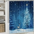 thumbnail image 5 of Christmas Elk Theme 4 Piece Shower Curtain Sets, Non-Slip Rugs, Toilet Lid Cover And Bath Mat, for Bathroom Decor Set, 72" X 72", 5 of 8
