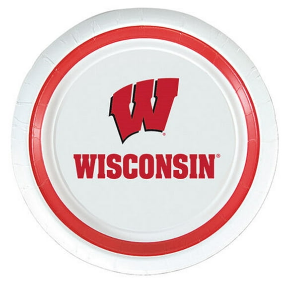 Wisconsin Badgers NCAA University College Sports Party 9" Paper Dinner Plates