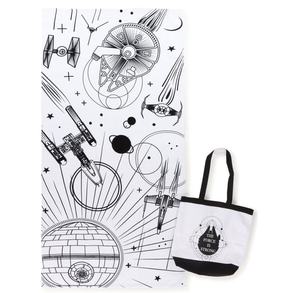 Star Wars Space Burst 2 Piece Beach Towel & Tote Bag Set