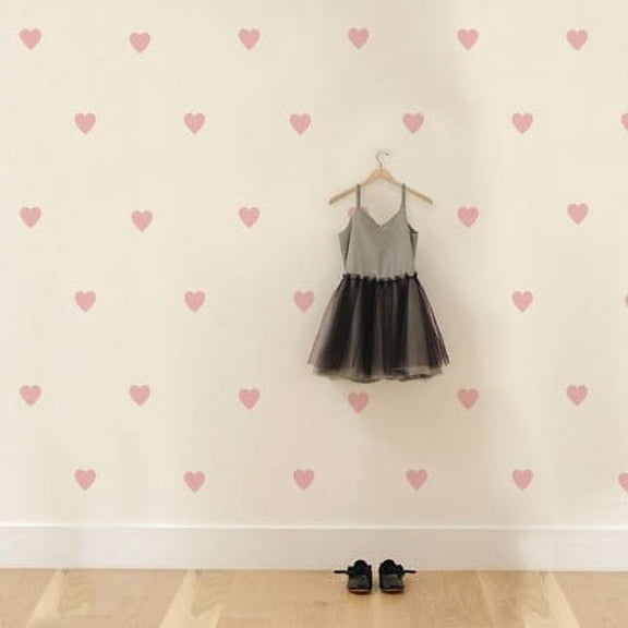 Large Hearts Wall Decal -Carnation Pink