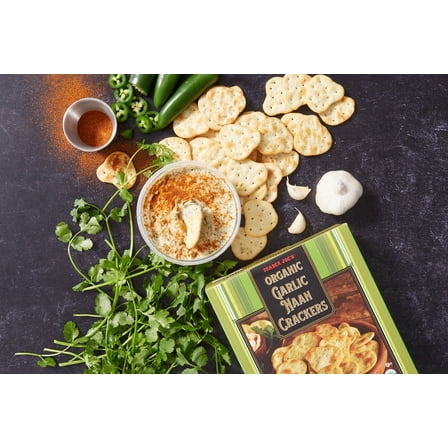 Pack of 3 - TJs Organic Garlic Naan Crackers 10 Oz
