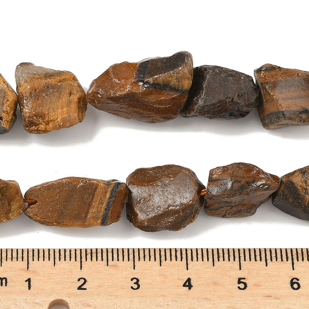 Raw Rough Natural Tiger Eye Beads Strands 6~24x7~16x4~10mm Hole: 1mm 25~38pcs/strand 15.35~15.94''(39~40.5cm)