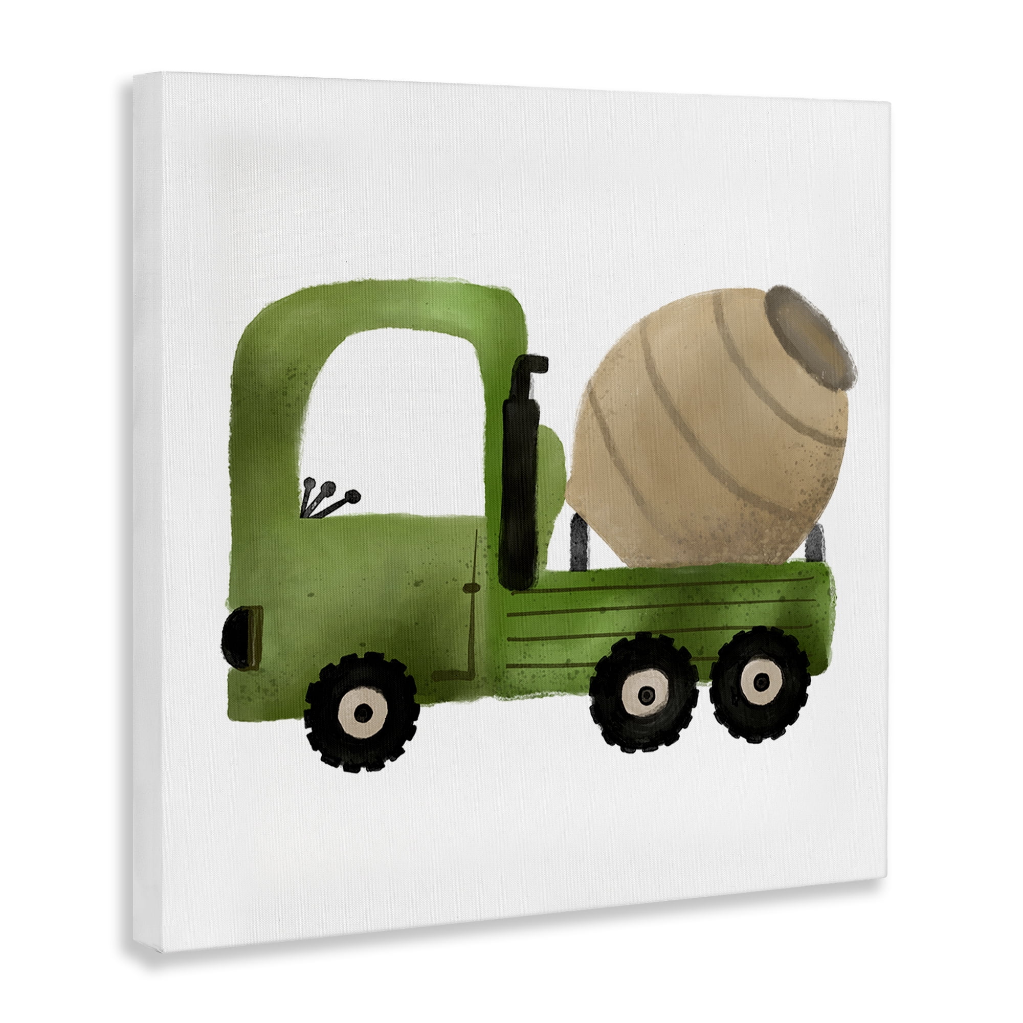 Stupell Industries Construction Truck Vehicle Transportation Painting Wrapped Canvas Art Print Wall Art, 17 x 17