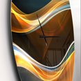 thumbnail image 2 of Designart '3D Gold Waves in Black ' Modern wall clock, 2 of 4