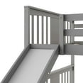 thumbnail image 6 of Twin over Twin Bunk Bed, Upgraded Wooden Bunk Bed Frame with Ladder and Slide, Heavy Duty Bunk Beds with Safety Guard Rail for Adults Teens Noise Free Space-Saving Easy to Assemble, Gray, 6 of 7