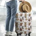 thumbnail image 2 of White Highland Cow Flower Barrel Pattern Luggage Cover Fashion Suitcase Cover Baggage Covers Fit 25-28 Inch Luggage (Go Travel), 2 of 5