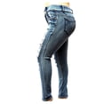 thumbnail image 2 of Womens Plus Size Acid Wash Distressed Ripped Blue Skinny Denim Jeans Pants, 2 of 3