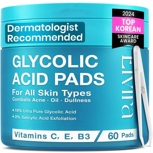 Almohadillas faciales Elvira Korean Skincare antienvejecimiento con ácido glicólico