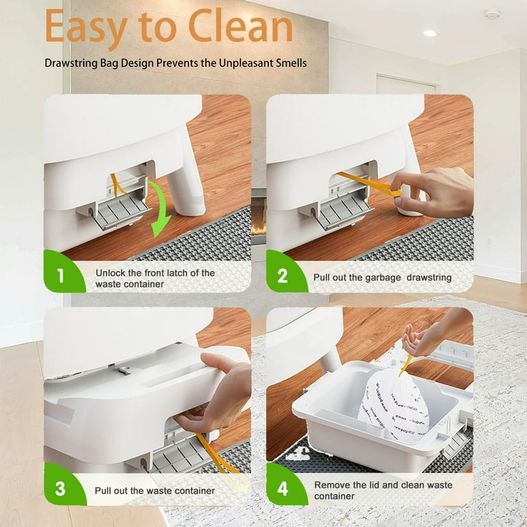 AutoScooper 11 Self Cleaning Litter Box - Open Top, 7L Waste Drawer, Ultra Quiet (<32dB), For Multiple Cats, White