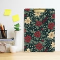 thumbnail image 2 of FORMRS Acrylic Clipboard with Low Profile Clip Standard A4 Letter Size, 12.5" x 9", Christmas Holly Leaves, 2 of 8