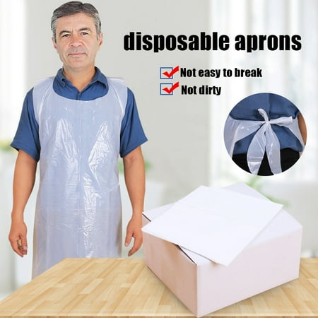 

Jiaroswwei 50/100Pcs Disposable Plastic Thick Anti Fouling Oil-proof Kitchen Cooking Apron