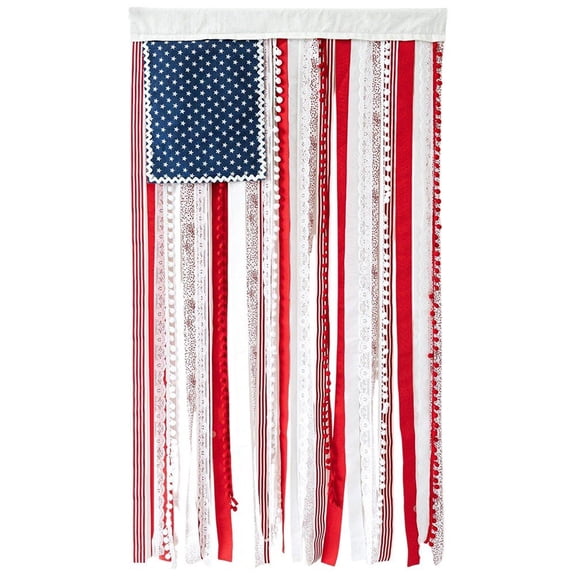 Yvsxxv 1Pc Vintage Patriotic USA Flag Party Banner Hanging Bunting for Independence Day Indoor Outdoor