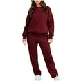 thumbnail image 2 of Frostluinai Sweatsuits for Women Workout Long Sleeve Crew Neck Sweatshirts Pants Solid Track Suits 2 Piece Casual Loose Sweat Suits Sets, 2 of 8