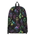 thumbnail image 3 of Mushroom and Rainbow Black Pattern Backpack for School, Cute School Bag with Adjustable Shoulder Straps and Padded Back, 15.7"x11.8"x5.5", 3 of 5