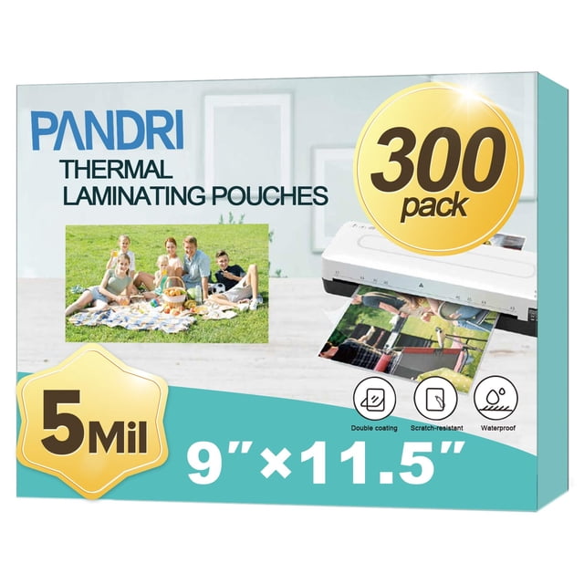 Fundas para plastificar PANDRI de 300 unidades, 5 mil, 9 x 11.5 pulgadas