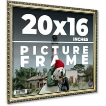 20x16 Frame Silver Solid Wood Picture Frame Width 1.125 Inches | Interior Frame Depth 0.375 Inches