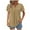 Khaki, variant on Quinlirra Women's Fashion Daily V-Neck T-Shirt Pleated Tops Short Sleeved Round Neck Top/shirt