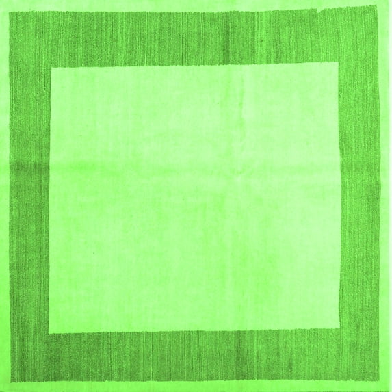 Ahgly Company Indoor Square Solid Green Modern Area Rugs, 5' Square
