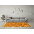 thumbnail image 3 of Ahgly Company Machine Washable Indoor Square Persian Yellow Traditional Area Rugs, 5' Square, 3 of 4