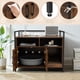 thumbnail image 3 of JJUN Cat Litter Box Enclosure - Cat Washroom Hidden Furniture with Front Entry, Scratcher, 2-Door Storage Cabinet, 2 Compartments, Air Vents, Metal Frame, Wooden Pet Crate House (Rustic Brown), 3 of 19