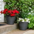 thumbnail image 2 of Sunnydaze Molly Metal Planter - 12.5 in - Matte Gray - Set of 2, 2 of 6